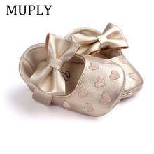 Load image into Gallery viewer, Baby PU Leather Baby Boy Girl Baby Moccasins Moccs Shoes Bow Fringe Soft Soled Non-slip Footwear Crib Shoes