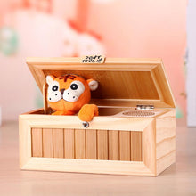 Load image into Gallery viewer, Wooden Electronic Useless Box Cute Tiger Funny Toy Gift for Boy and Kids interactive toys Stress-Reduction Desk Decoration