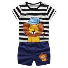 Load image into Gallery viewer, Baby Boys Clothing Sets Baseball Uniform 2pcs/Set  Baby Girls Clothes Cartoon Blue Whale Short Sleeve Infant Cotton Underwear