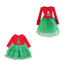 Load image into Gallery viewer, New Baby Girl Clothes Dress For Girls Autumn Christmas Tree Print Holiday Children Clothing Party Tulle Kids Costume New Year