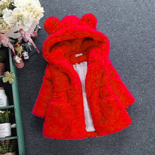 Load image into Gallery viewer, Winter Baby Girls Clothes Faux Fur Fleece Coat Pageant Warm Jacket Xmas Snowsuit 1-8Y Baby Hooded Jacket Outerwear