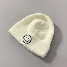 Load image into Gallery viewer, Baby Hat Solid Color Boy Girl Cartoon Smile Embroidery Winter Kids Knitted Hats Children  Warm Beanies Child Caps For Babies