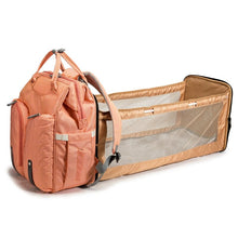 Load image into Gallery viewer, Baby Infant Nappy Changing Bag Portable Large Capacity Folding Crib Diaper Backpack Stroller Straps Pad for Travel Outdoor 28GD