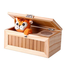 Load image into Gallery viewer, Wooden Electronic Useless Box Cute Tiger Funny Toy Gift for Boy and Kids interactive toys Stress-Reduction Desk Decoration
