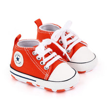 Load image into Gallery viewer, Baby Shoes Boy Girl Star Solid Sneaker Cotton Soft Anti-Slip Sole Newborn Infant First Walkers Toddler Casual Canvas Crib Shoes