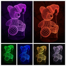 Load image into Gallery viewer, Baby Teddy Bear Hold Love Heart Balloon 3D USB LED Lamp Table Night Light Home Room Decor Kids Toy Christmas Gift Beside