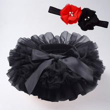 Load image into Gallery viewer, Baby girl tutu skirt 2pcs tulle lace bloomers diaper cover Newborn infant outfits  Mauv headband flower set Baby mesh bloomer