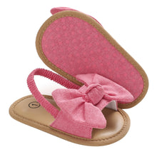 Load image into Gallery viewer, Baby Girls Bow Knot Sandals Cute Summer Soft Sole Flat Princess Shoes Infant Non-Slip First Walkers