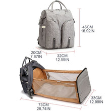 Load image into Gallery viewer, Baby Infant Nappy Changing Bag Portable Large Capacity Folding Crib Diaper Backpack Stroller Straps Pad for Travel Outdoor 28GD
