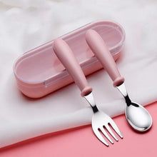 Load image into Gallery viewer, Baby Gadgets Tableware Set Children Utensil Stainless Steel Toddler Dinnerware Cutlery Cartoon Infant Food Feeding Spoon Fork