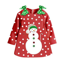 Load image into Gallery viewer, New Year Baby Girl Christmas Dress Girl's Merry Christmas Dress Children Kids Cotton Dot Dress Girls Tutu Santa Clus Costume