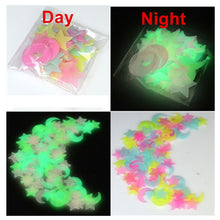 Load image into Gallery viewer, 100Pcs/set Night luminous Moon Star Stickers Light Up Glow In The Dark for Baby Kids Bedroom Decor Xmas Halloween Birthday Gift