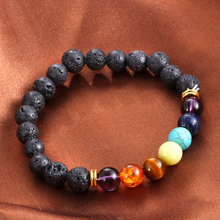 Load image into Gallery viewer, 7 Chakra Beaded Bracelet Men Natural Lava Stone Healing Balance Beads Reiki Buddha Prayer Yoga Diffuser Bracelet Women Jewelry