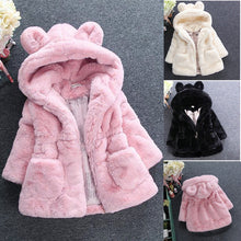 Load image into Gallery viewer, Winter Baby Girls Clothes Faux Fur Fleece Coat Pageant Warm Jacket Xmas Snowsuit 1-8Y Baby Hooded Jacket Outerwear