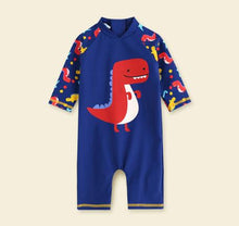 Load image into Gallery viewer, Swimwear Baby Kids Long Sleeve Blue Fish Baby Boy Swimwear Suits One Piece Swimsuit Baby Swimsuit Bathing Suits 80-130cm Baby