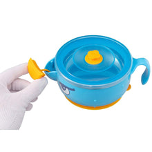 Load image into Gallery viewer, VALUEDER Best Feeding Bowl with Suction Base Stianless Steel 300ml Non-spill Insulated and Sealed Baby Bowl for Kids