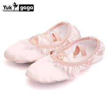 Load image into Gallery viewer, Ballet Dance Silk Dancing Shoes Pointe With Ribbon For Children Kids Girls Women Soft Flats Shoes Comfortable Fitness Slippers