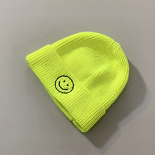 Load image into Gallery viewer, Baby Hat Solid Color Boy Girl Cartoon Smile Embroidery Winter Kids Knitted Hats Children  Warm Beanies Child Caps For Babies