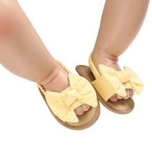 Load image into Gallery viewer, Baby Girls Bow Knot Sandals Cute Summer Soft Sole Flat Princess Shoes Infant Non-Slip First Walkers