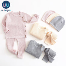 Load image into Gallery viewer, Baby Boy Girl Clothes Sets Spring Autumn Solid Newborn Baby Girl Clothing Long Sleeve Tops + Pants Outfits Casual Baby Pajamas