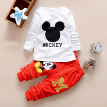 Load image into Gallery viewer, 3pcs/set Baby Boy Girl Clothes Cartoon Mickey Mouse Bear Hooded Coat+T Shirt+Pant Kid Sport Suit For Children Clothing Tracksuit