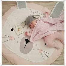 Load image into Gallery viewer, 90CM Kids Play Game Mats Round Carpet Rugs Mat Cotton Swan Crawling Blanket Floor Carpet Toys Room Decoration INS Baby Gifts