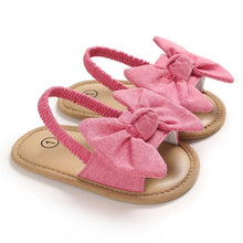 Load image into Gallery viewer, Baby Girls Bow Knot Sandals Cute Summer Soft Sole Flat Princess Shoes Infant Non-Slip First Walkers