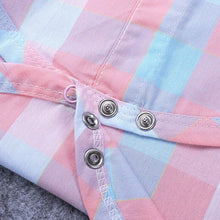 Load image into Gallery viewer, Summer baby boy suit gentleman dress plaid shirt bow tie Siamese short-sleeved jumpsuit straps shorts suit baby clothes