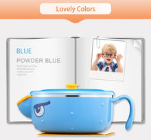 Load image into Gallery viewer, VALUEDER Best Feeding Bowl with Suction Base Stianless Steel 300ml Non-spill Insulated and Sealed Baby Bowl for Kids