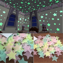 Load image into Gallery viewer, 100pcs 3D Stars Glow In The Dark Wall Stickers Luminous Fluorescent Wall Stickers For Kids Baby Room Bedroom Ceiling Home Decor
