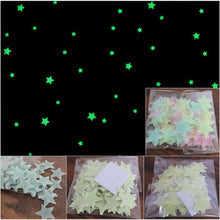 Load image into Gallery viewer, 100pcs 3D Stars Glow In The Dark Wall Stickers Luminous Fluorescent Wall Stickers For Kids Baby Room Bedroom Ceiling Home Decor