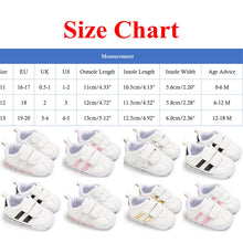 Load image into Gallery viewer, Fashion Toddler Baby 0-18M Soft Sole Hook Loop Prewalker Sneakers Baby Boy Girl Crib Shoes  Leather Sports Non-slip Walker Shoes