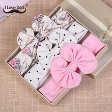 Load image into Gallery viewer, 3 Pcs/Set Printed Baby Headband Elastic Bows Newborn Kids Turban Dot Headbands Hair Band For Girls Baby Hair Accessories