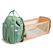 Load image into Gallery viewer, Baby Infant Nappy Changing Bag Portable Large Capacity Folding Crib Diaper Backpack Stroller Straps Pad for Travel Outdoor 28GD