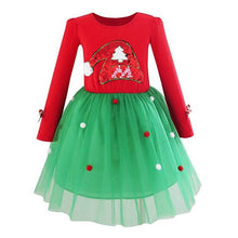 Load image into Gallery viewer, New Baby Girl Clothes Dress For Girls Autumn Christmas Tree Print Holiday Children Clothing Party Tulle Kids Costume New Year