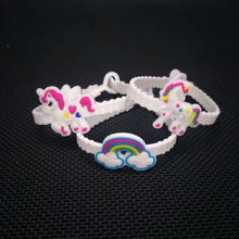 Load image into Gallery viewer, 10pcs Unicorn Party Decoration Rubber Bangle Bracelet Unicorn Birthday Party Decorations Kids Gifts Baby Shower Unicornio Party