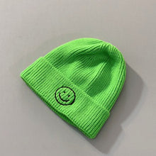 Load image into Gallery viewer, Baby Hat Solid Color Boy Girl Cartoon Smile Embroidery Winter Kids Knitted Hats Children  Warm Beanies Child Caps For Babies