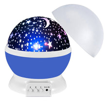 Load image into Gallery viewer, LED Projector Star Moon Night Light Sky Rotating Operated Nightlight Lamp For Children Kids Baby Bedroom Nursery Christmas Gift