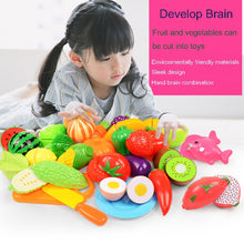 Load image into Gallery viewer, 37pcs/lot Children Pretend Role Play House Toy Cutting Fruit Plastic Vegetables Food Kitchen Baby Classic Kids Educational Toys