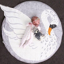 Load image into Gallery viewer, 90CM Kids Play Game Mats Round Carpet Rugs Mat Cotton Swan Crawling Blanket Floor Carpet Toys Room Decoration INS Baby Gifts