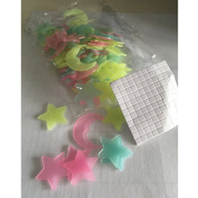 Load image into Gallery viewer, 100Pcs/set Night luminous Moon Star Stickers Light Up Glow In The Dark for Baby Kids Bedroom Decor Xmas Halloween Birthday Gift