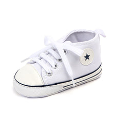 Load image into Gallery viewer, Baby Shoes Boy Girl Star Solid Sneaker Cotton Soft Anti-Slip Sole Newborn Infant First Walkers Toddler Casual Canvas Crib Shoes