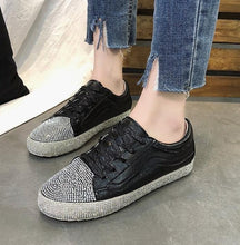 Load image into Gallery viewer, Sneakers Women Flats Golden Silver Shoes Rhinestone Bling Casual Shoes Korean Luxury Creepers Superstar Shoes Streetwear