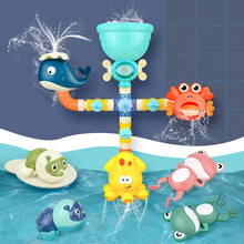 Load image into Gallery viewer, Bath Toys Baby Water Game Faucet Shower Rubber Duck Waterwheel Dabbling Water Spray Set For Kids Animals Bathroom Summer Toys