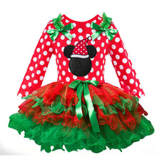 Load image into Gallery viewer, New Year Baby Girl Christmas Dress Girl's Merry Christmas Dress Children Kids Cotton Dot Dress Girls Tutu Santa Clus Costume