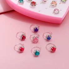 Load image into Gallery viewer, Children's Ring Female Cartoon Jewelry Princess Ring Resin Toy Set Kindergarten Little Gift Girl Handwear