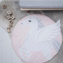 Load image into Gallery viewer, 90CM Kids Play Game Mats Round Carpet Rugs Mat Cotton Swan Crawling Blanket Floor Carpet Toys Room Decoration INS Baby Gifts