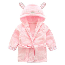 Load image into Gallery viewer, Cartoon Kids Coat Robes Flannel Child Boys Girls Robes Lovely Animals Hooded Bath Robes Towel Pajamas baby Bathrobe Coats