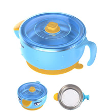 Load image into Gallery viewer, VALUEDER Best Feeding Bowl with Suction Base Stianless Steel 300ml Non-spill Insulated and Sealed Baby Bowl for Kids