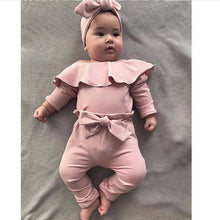 Load image into Gallery viewer, 2PCS Toddler Kids Baby Girls Ruffle Bodysuit Romper Tops Pants Winter Outfits Clothes